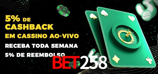 Promoções do cassino ao Vivo bet258